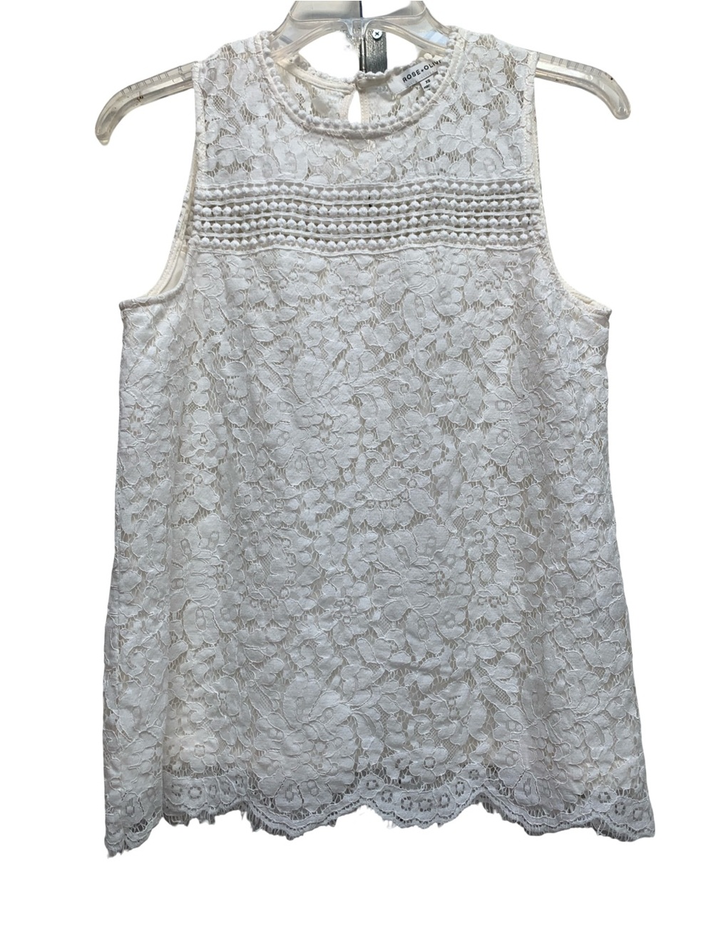 Rose & Olive White Floral Lace Blouse